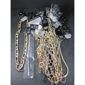 Huge Lot of 29 Chain Necklaces Hobby Lobby Metal Gallery New With Tags
